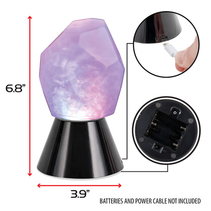Tabletop Crystal Lamp - Crystal Light with Swirling RGB Lighting - Enhance Gaming