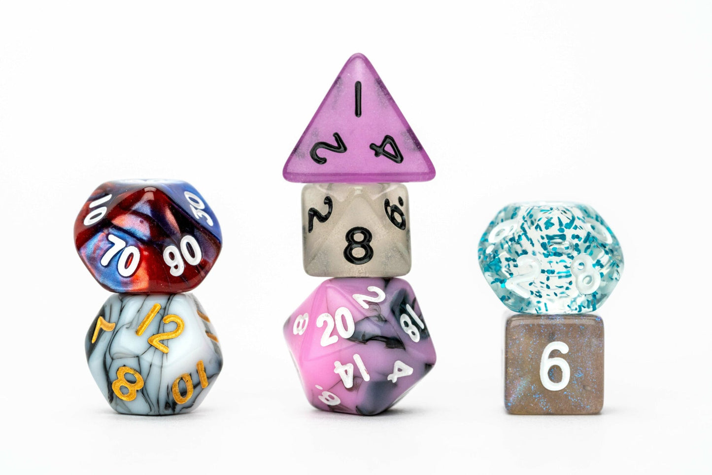 Mystery Misfit Mini 10mm 7 Polyhedral Dice (Single Pack with 2 Full Sets) - Fanroll Dice