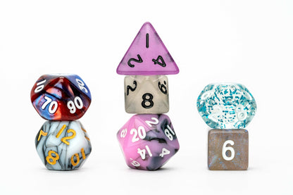 Mystery Misfit Mini 10mm 7 Polyhedral Dice (Single Pack with 2 Full Sets) - Fanroll Dice