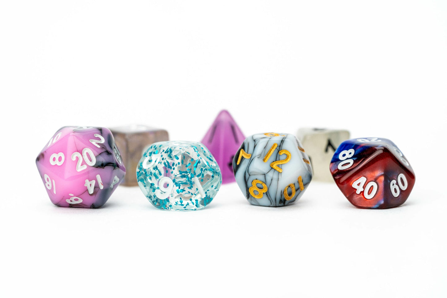 Mystery Misfit Mini 10mm 7 Polyhedral Dice (Single Pack with 2 Full Sets) - Fanroll Dice