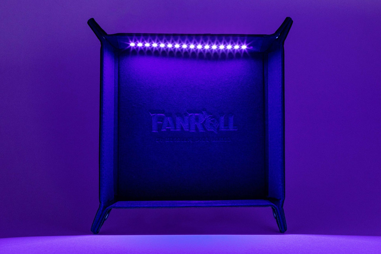 Shadowlight Dice Tray - Blacklight Dice Tray with Blacklight d20: Black - Fanroll Dice