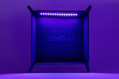 Shadowlight Dice Tray - Blacklight Dice Tray with Blacklight d20: Black - Fanroll Dice