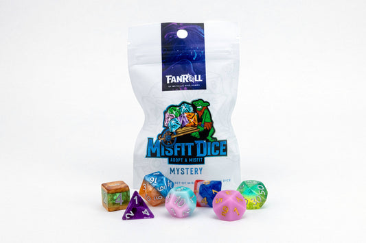 Mystery Misfit Resin 16mm 7 Polyhedral Dice Set - Fanroll Dice