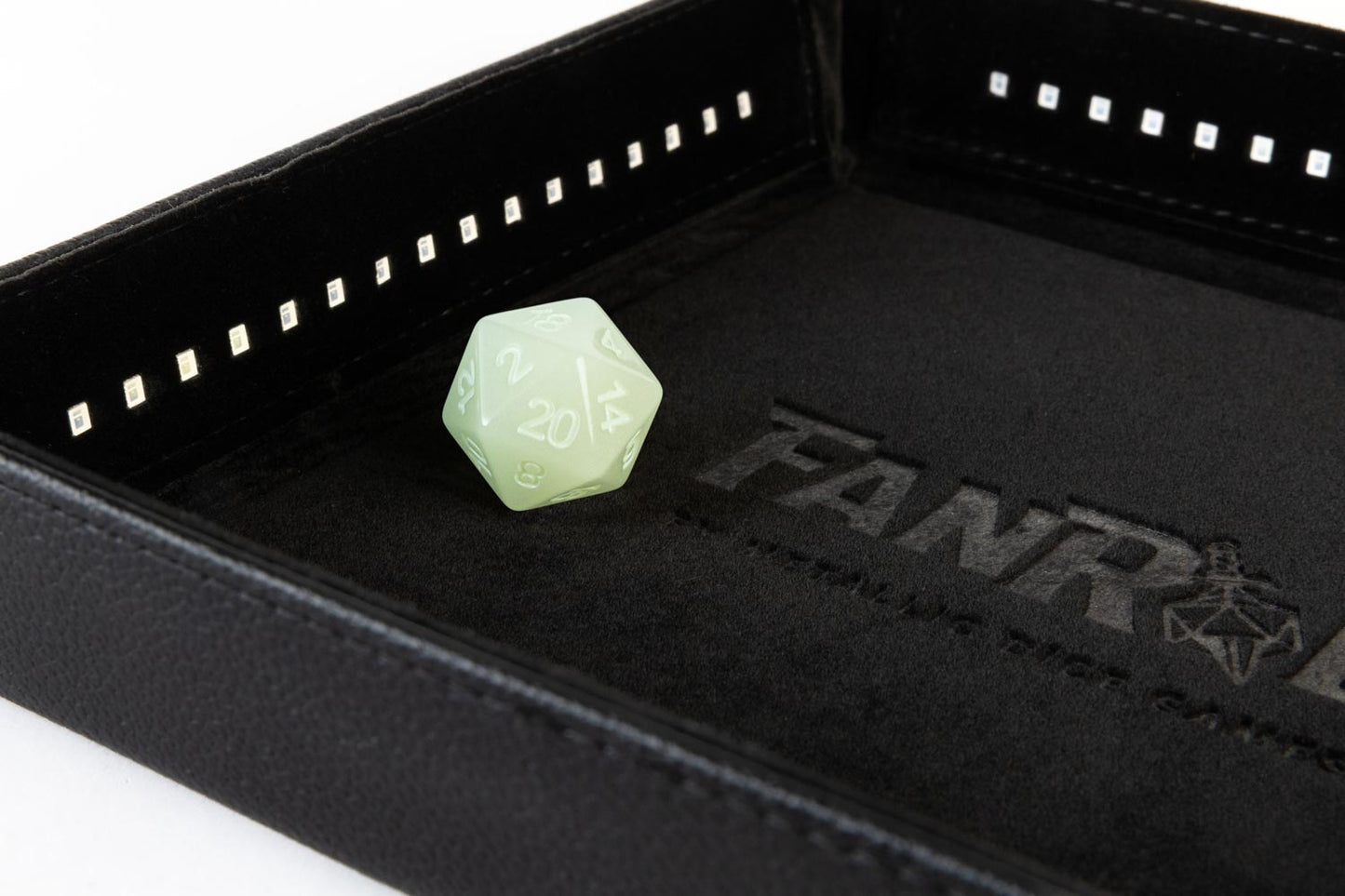 Shadowlight Dice Tray - Blacklight Dice Tray with Blacklight d20: Black - Fanroll Dice