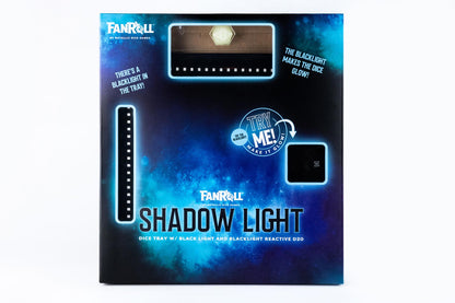 Shadowlight Dice Tray - Blacklight Dice Tray with Blacklight d20: Black - Fanroll Dice