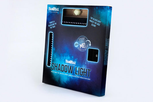 Shadowlight Dice Tray - Blacklight Dice Tray with Blacklight d20: Black - Fanroll Dice