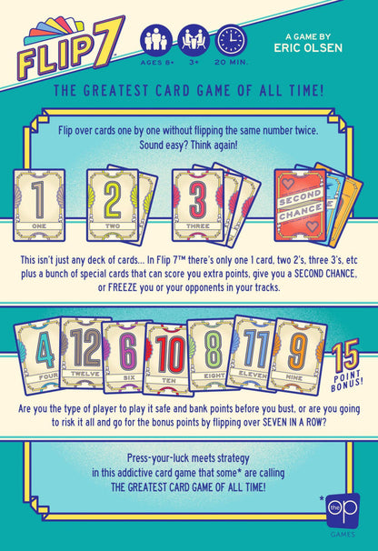 Flip 7 - A Fast Card-Flipping Press-Your Luck Game - USAopoly