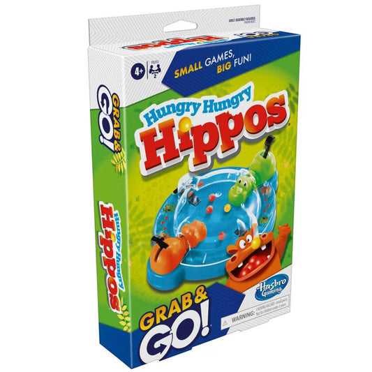 Grab & Go Games - Hungry Hungry Hippos - Classic Hasbro Travel Game