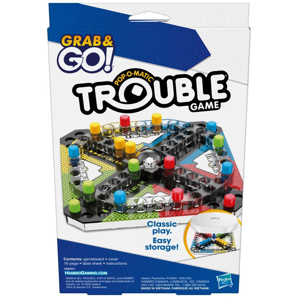 Grab & Go Games - Trouble - Classic Hasbro Travel Game