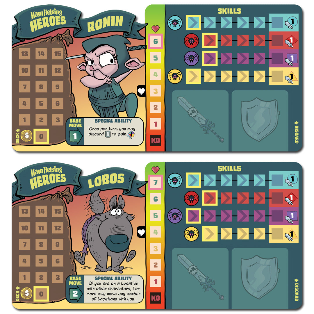 Ham Helsing - A Cooperative Deck-Crafting Adventure Board Game - Fireside Games