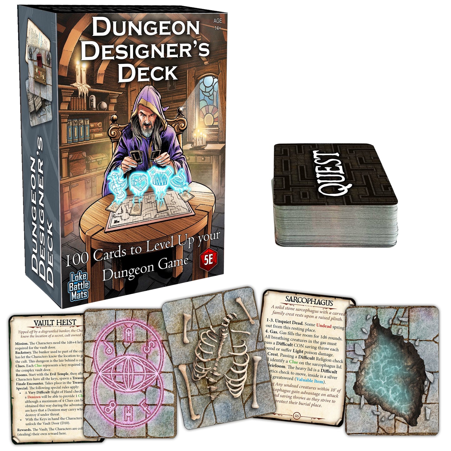 Dungeon Designers' Deck: Deal Your Own Dungeon - Loke Battle Mats