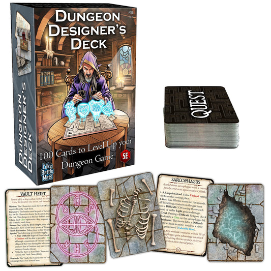 Dungeon Designers' Deck: Deal Your Own Dungeon - Loke Battle Mats