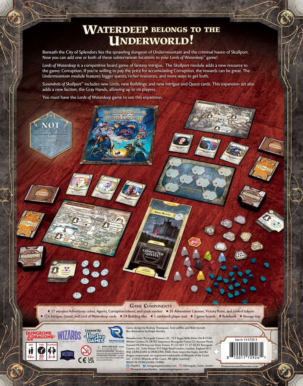 Dungeons & Dragons - Lords of Waterdeep - Scoundels of Skullport  Expansion -  Wizard of the Coast