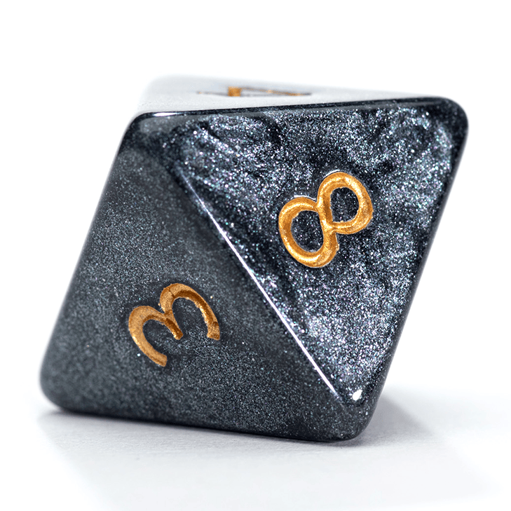“Black Hole” Mercurial Dice - Polyhedral 7-Dice Set