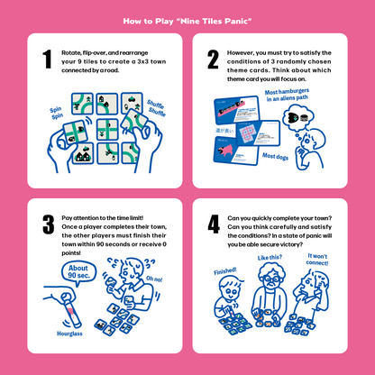 Nine Tiles Panic - A Hamburgling Alien Invasion Game - Oink Games