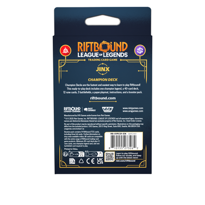 Riftbound - League of Legends TCG - Jinx (2025) Origins Champion Deck - Riot Games