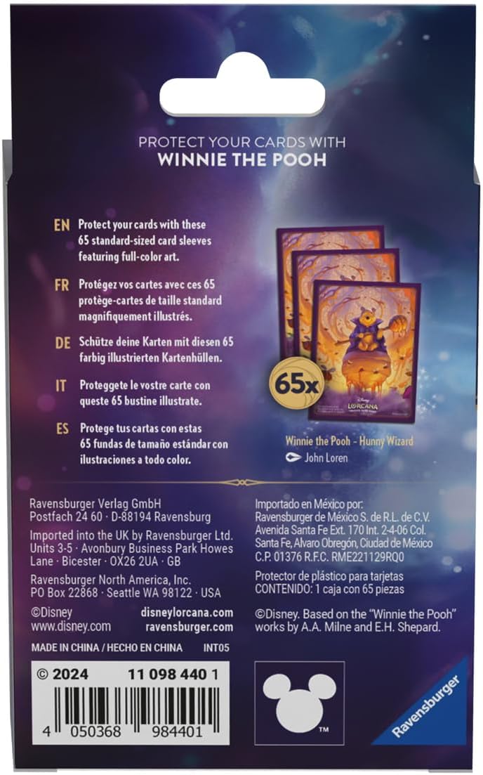 Disney's Lorcana - Rise Of The Floodborn - Pooh Bear - 65 Card Sleeves - Ravensburger