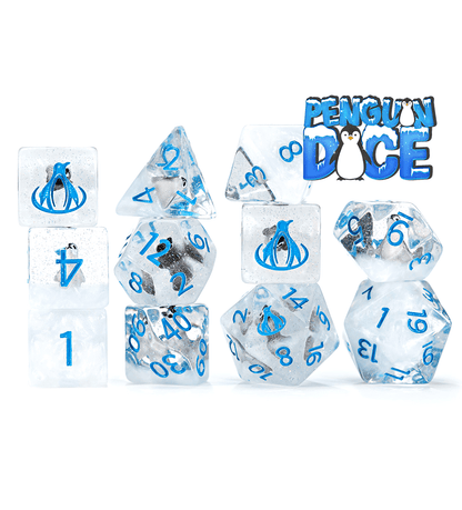 “Penguin” Inclusion Dice - Polyhedral 7-Dice Set