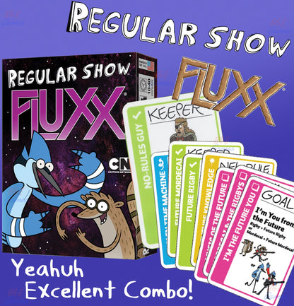 Regular Show Fluxx - Crazy Combo Pack! The Card Game + 8 Promo Cards! Looney Labs