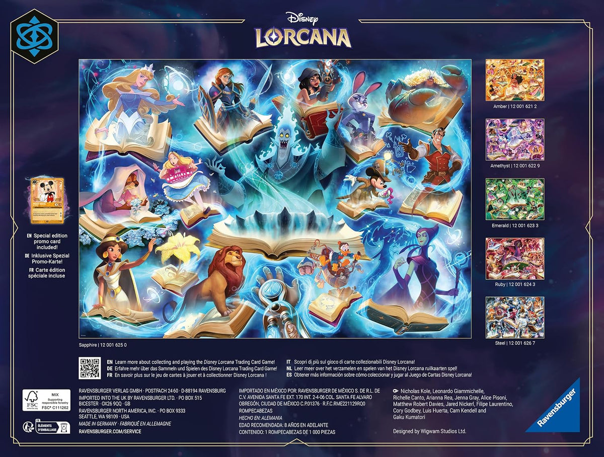 Adult Puzzle 1000 pieces - Disney Lorcana TCG - Glimmers of the Realm: Steel