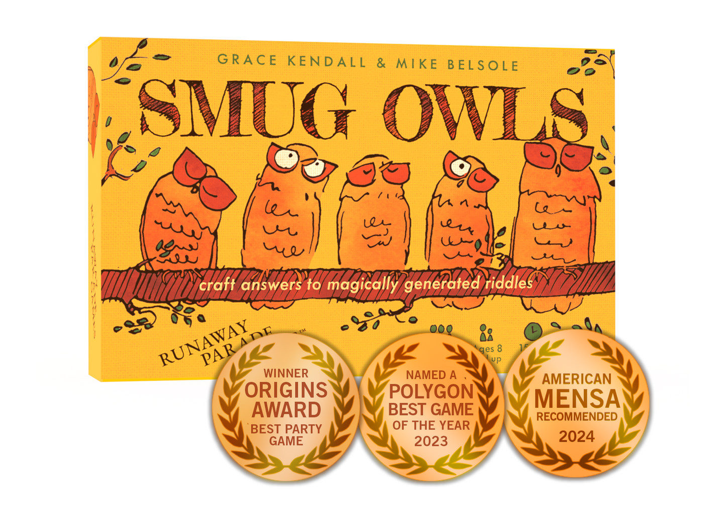 Smug Owls - A Party Game of Riddles - Runaway Parade Games