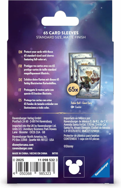 Disney's Lorcana - Reign of Jafar - Giant Tinkerbell - 65 Card Sleeves - Ravensburger