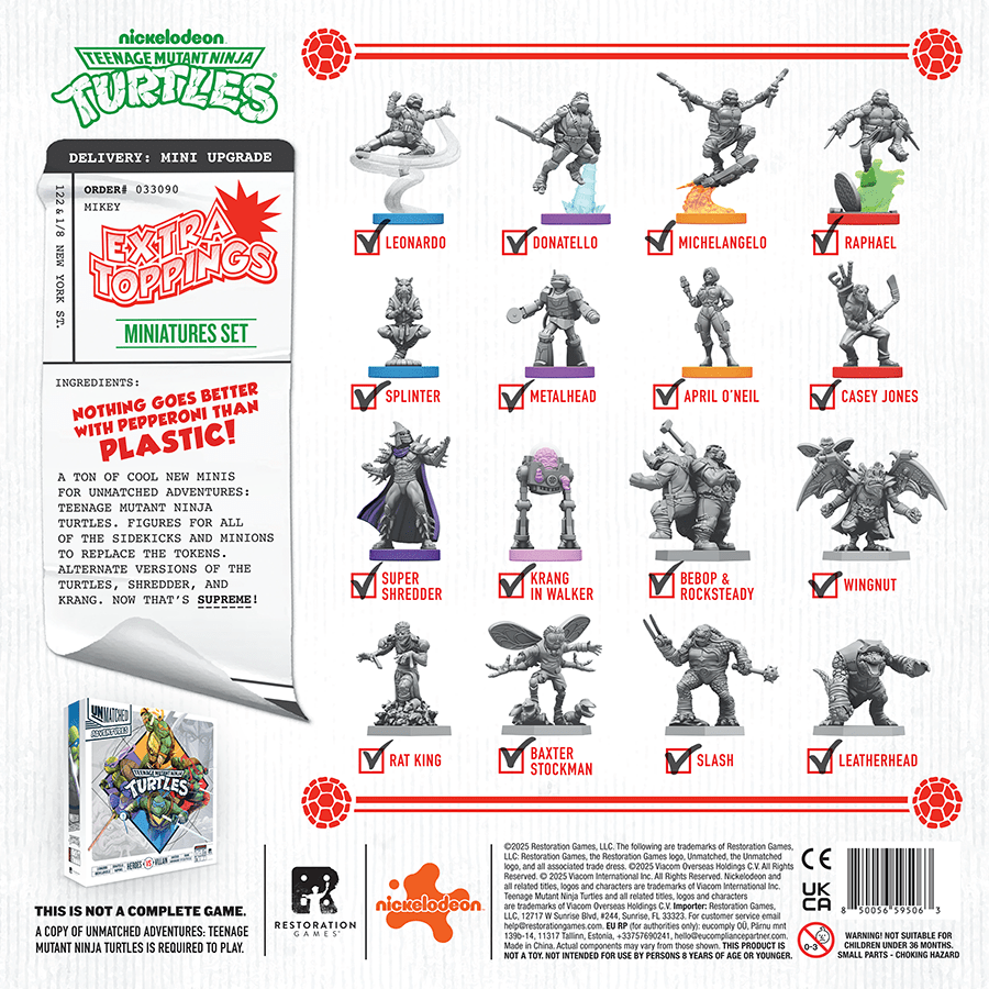 Unmatched Adventures: TMNT - Extra Toppings Expansion - Restoration Games
