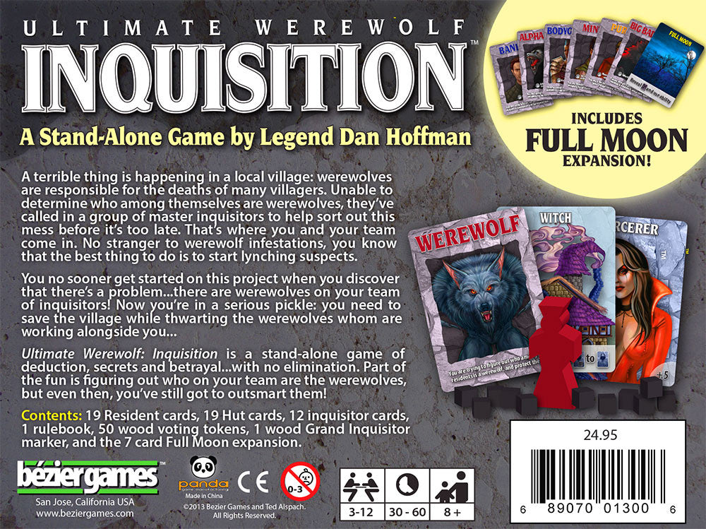 Bezier Games - Ultimate Werewolf - INQUISITION + Full Moon Expansion Included!