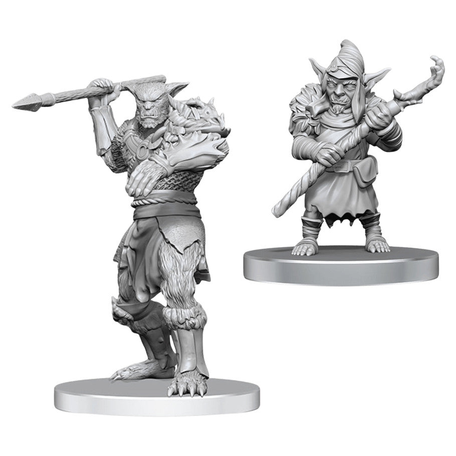 Dungeons & Dragons Unpainted Miniatures - BUGBEAR STALKER & GOBLIN HEXER - Nolzur's Marvelous Miniatures - WizKids