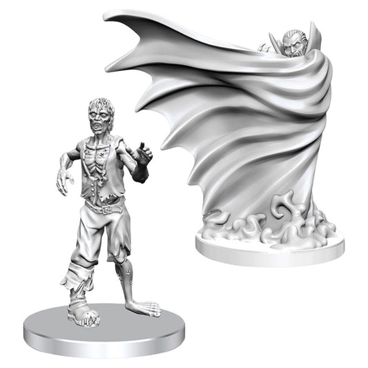 Dungeons & Dragons Unpainted Miniatures - CLASSIC VAMPIRE & CLASSIC ZOMBIE - Nolzur's Marvelous Miniatures - WizKids