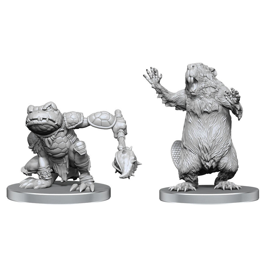 Pathfinder Battles - Unpainted Miniatures - Boggard Scout & Castoroides - Deep Cuts