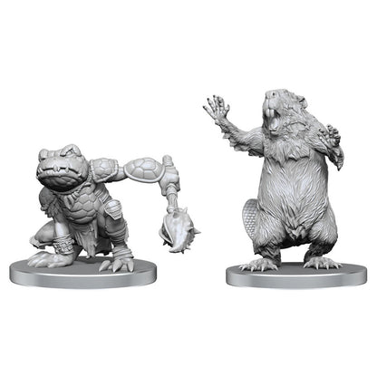 Pathfinder Battles - Unpainted Miniatures - Boggard Scout & Castoroides - Deep Cuts