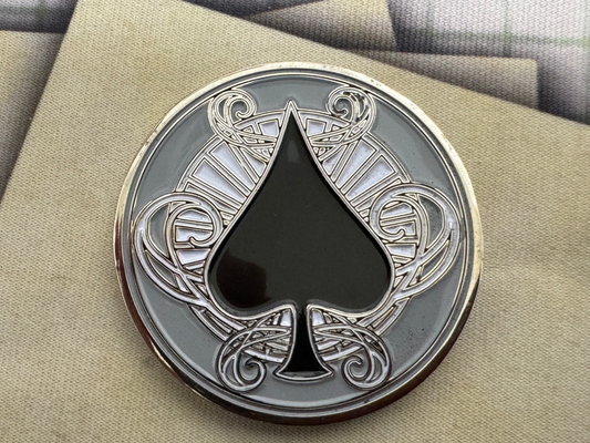 Ace of Spades Brass Enamel Player Token/Coin - Albino Dragon