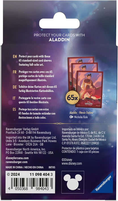 Disney's Lorcana - Shimmering Skies - Aladdin - 65 Card Sleeves - Ravensburger