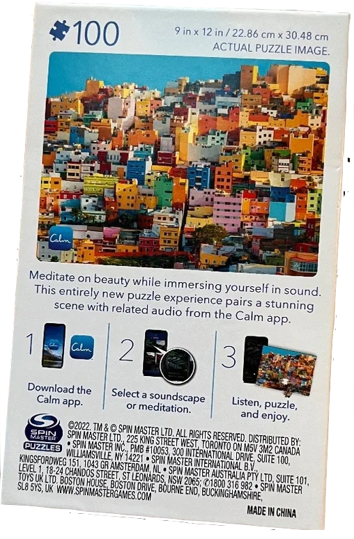 Calm on the Go - 100 pc Puzzle - Brightly Colored Houses
