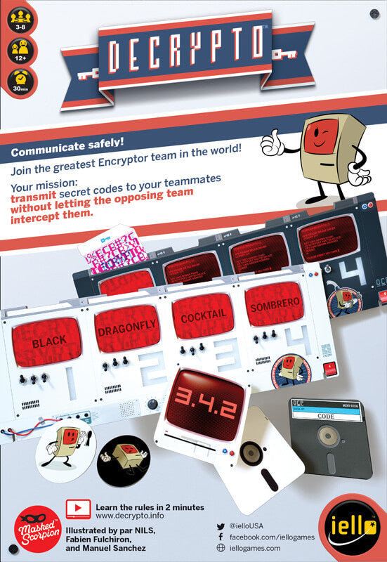 Decrypto - Communicate Safely - Decryption Co-Op Game - Masked Scorpion / IELLO