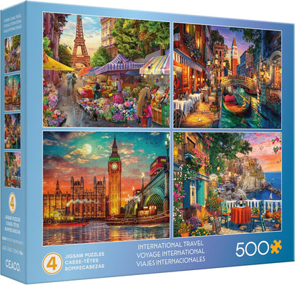 4 x 500 pc Jigsaw Puzzles - International Travels