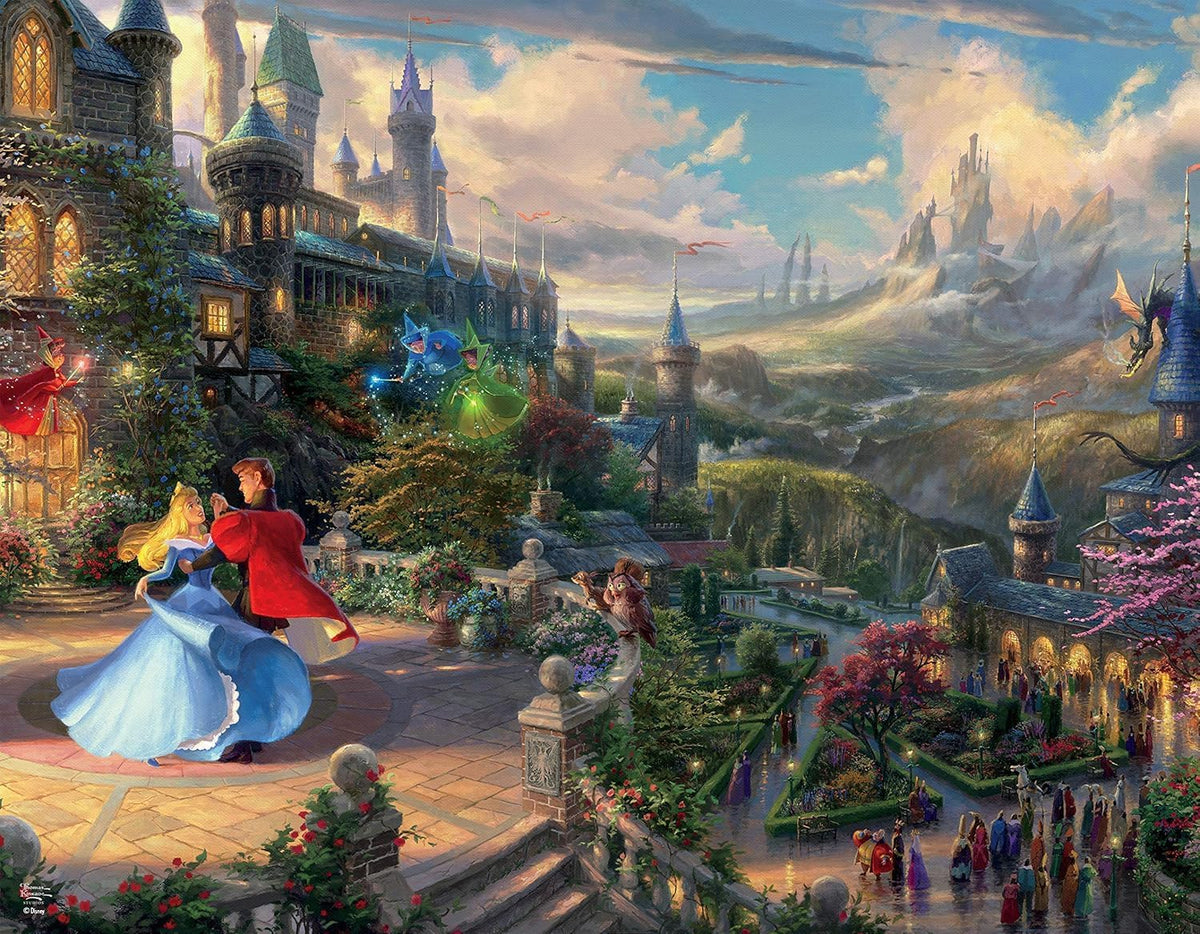 Disney Thomas Kinkade Studios - Tangled, Peter Pan, Cinderella, Mickey & Minnie Hollywood 500 x 4 Puzzle