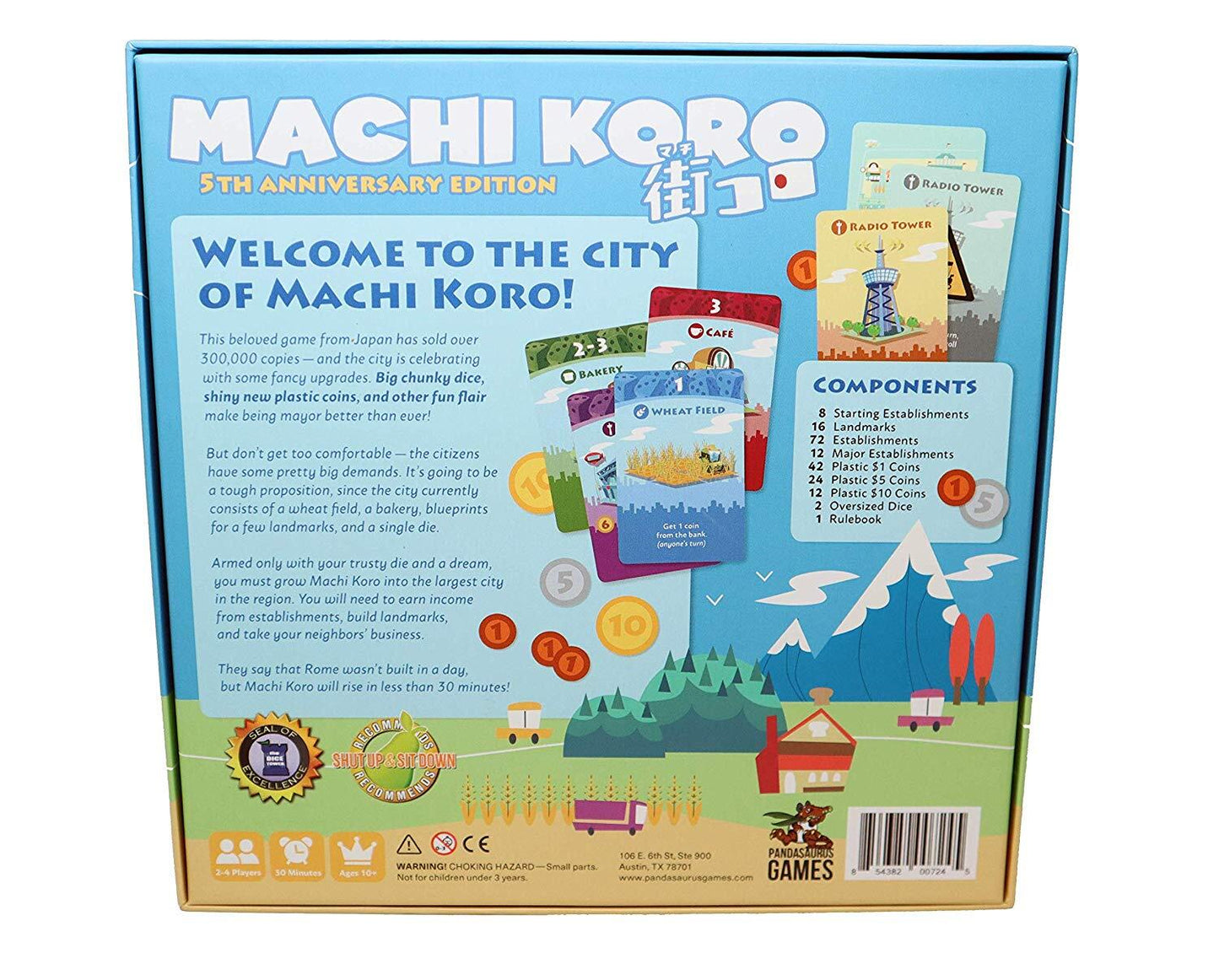 Machi Koro 1st Edition - 5th Anniversary Edition - The Card Game - Pandasaurus Games