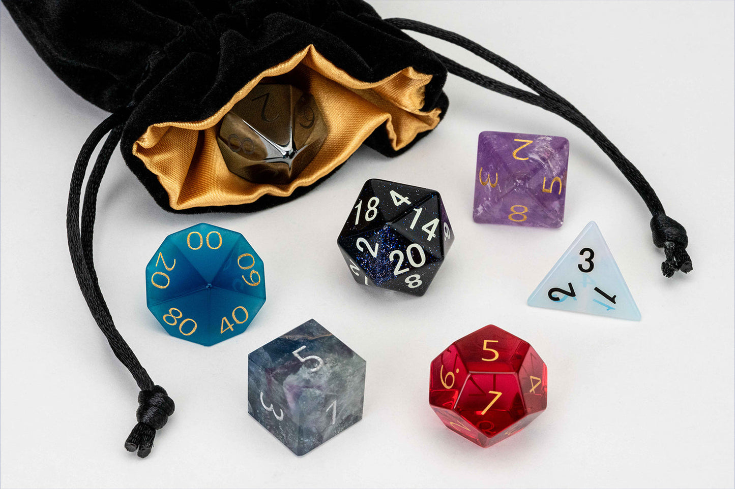 Mystic Mines Misfit Gemstone 7 Polyhedral Dice Set - Fanroll Dice