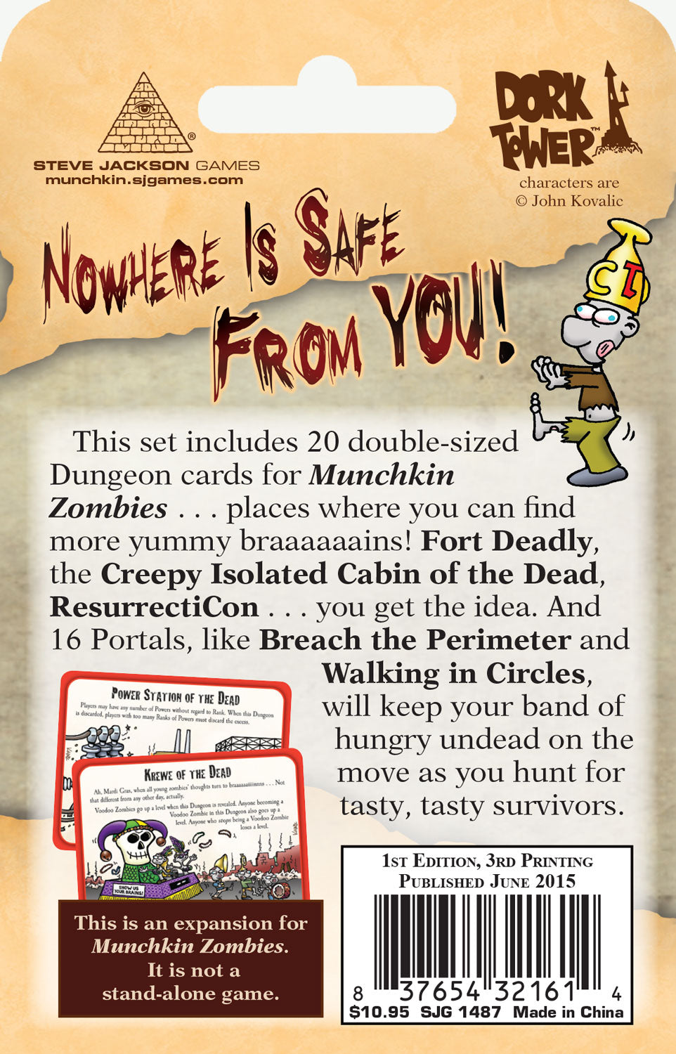 Munchkin Zombies 3 - Hideous Hideouts Card Game Expansion