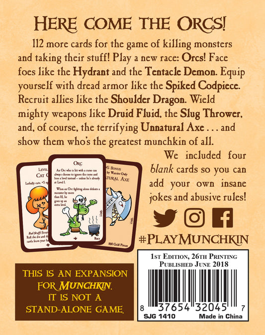 Munchkin 2 - Unnatural Axe! Card Game Expansion