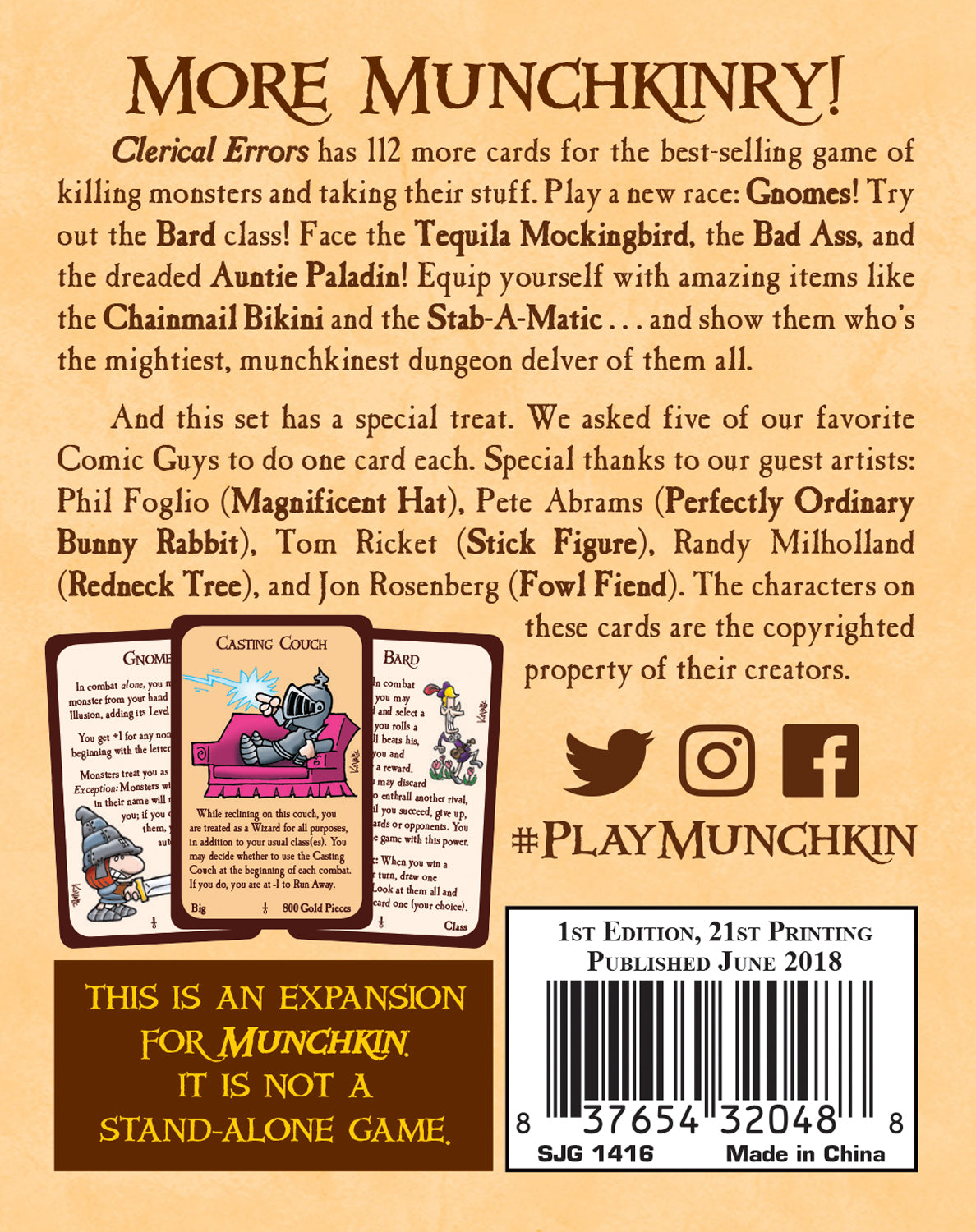 Munchkin 3 - Clerical Errors Card Game Expansion
