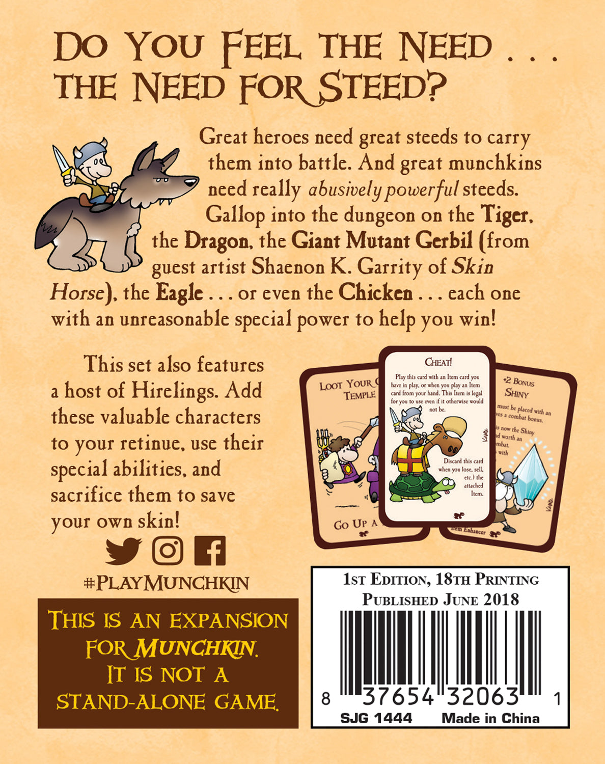 Munchkin 4 - The Need for Steed Card Game Expansion