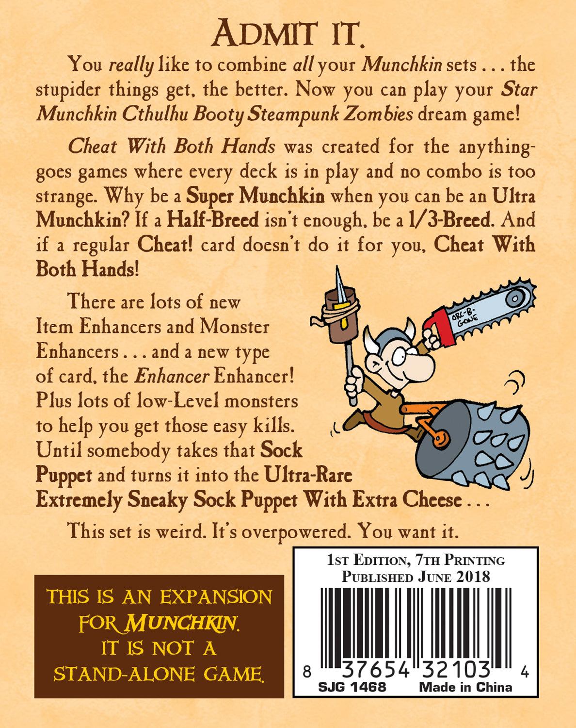 Munchkin 7 - Cheat With Both Hands Card Game Expansion