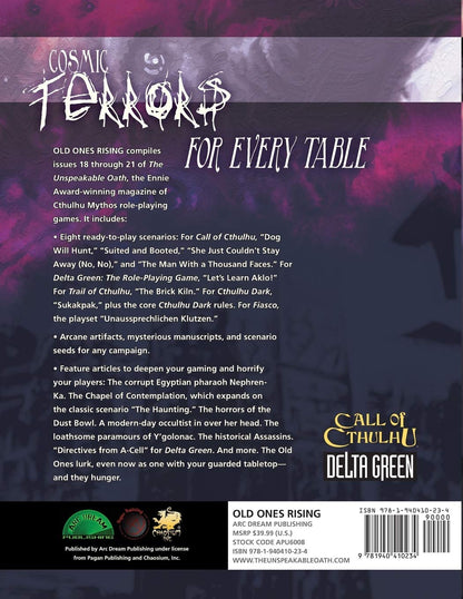 The Unspeakable Oath - Issues 18-21 "Old Ones Rising" - Roleplaying Game Scenarios - ARC Dream Publishing