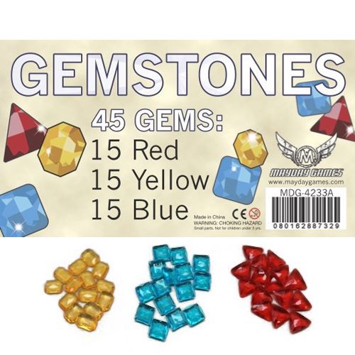 Gemstones - 3 colors x 15  (45 Count) 18mm  Plastic - MayDay Games