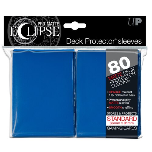 Ultra Pro ECLIPSE PRO-Matte Deck Protector - Standard Size Non-Glare Card Sleeves - 80 Count - BLUE