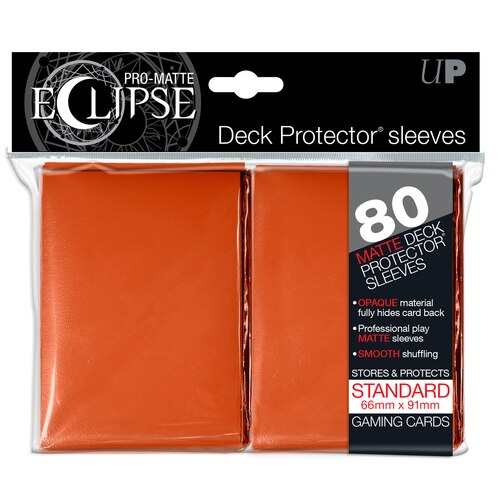 Ultra Pro ECLIPSE PRO-Matte Deck Protector - Standard Size Non-Glare Card Sleeves - 80 Count - ORANGE