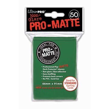 Ultra Pro PRO-MATTE Deck Protector - Standard Size Non-Glare Card Sleeves - 50 Count - GREEN